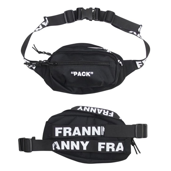 Bascom Handbags - FRANNY "PACK" Fanny Pack Waist‎ Bag Crossbody Black White zipper pockets pouch